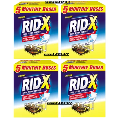 PACK DE 4 - Tratamiento séptico RID-X, 5 meses de suministro de polvo 49 oz. Foto 1 de 4