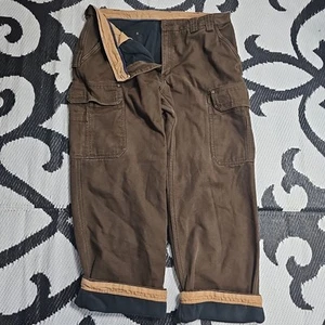 Duluth Trading Pants Mens 40x32 Brown Tan Fleece Lined Insulated Relaxed Fit - Picture 1 of 6