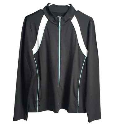 Chaqueta Izod PerformX para mujer grande negra fresca FX correr golf ropa activa nueva sin etiquetas Foto 1 de 4