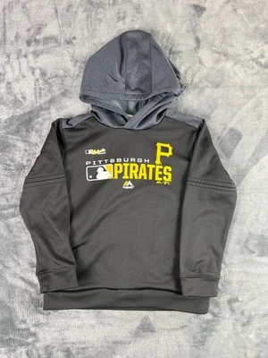 Majestic Pittsburgh Pirates Hoodie Youth Large Black Fleece MLB Authentic - Image 1 of 4