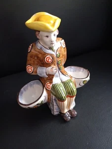 ALTE DOPPELTE KERAMIK SALZKANNE MIT NAPOLEON BILDNIS 16 CM X 16 CM SELTEN - Bild 1 von 18