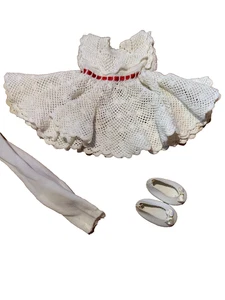Viktorianisches gehäkeltes Kleid Set für Biskuit Puppe ~~ Handarbeit - Bild 1 von 9