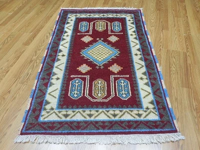 Богемский ковер, турецкий ковер-ушак Oushak, современный ковер с геометрическим дизайном 3x5 футов - Изображение 1 из 4