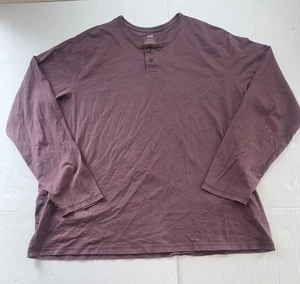 HERREN LEVI'S Burgunder Henley 100 BAUMWOLLE LANGARM HEMD XXL - Bild 1 von 11