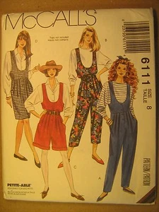 UNCUT Sewing Pattern 1992 McCALL'S 8,10 JUMPSUIT Jumper 6111 [Z180] - Picture 1 of 1