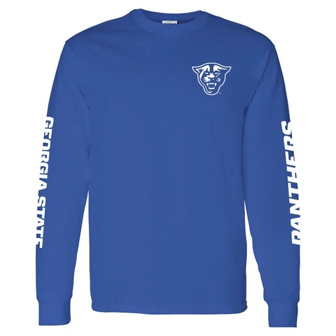 Georgia State University Panthers Double Sleeve Print Long Sleeve - Royal Cover