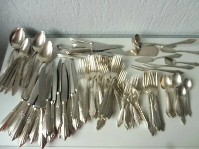 schönes, altes, großes Besteck ,  WMF Patent Fächermuster  ,  109 Teile  , 5,7kg - Bild 1 von 4