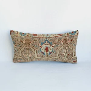 Handknotted Anatolian Rug Pillow Cover 12x24 in Carpet Pillow Vintage Decor - Picture 1 of 9