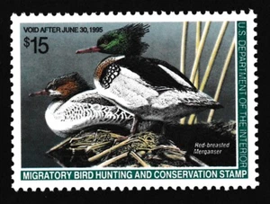 RW61 Red breasted Mergansers Duck Stamp MNH OG Cv27.50 - Picture 1 of 1