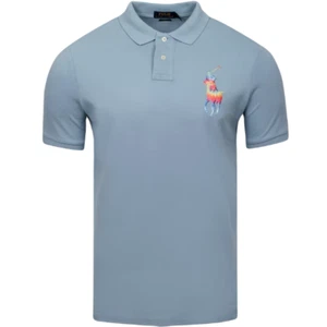 Polo Ralph Lauren Men's, Animated Tie-Dye Big Pony Mesh Polo Shirt, Blue, XL - Picture 1 of 5