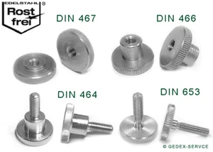 DIN464 DIN653 Rändelschraube M3 M4 M5 M6 M8 M10 DIN466 DIN467 Rändelmutter A1 - Bild 1 von 36
