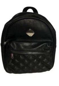 Claire Backpack Purse ~Black ~Faux Leather ~Women Girls ~Quilted ~Front Pocket - Picture 1 of 5