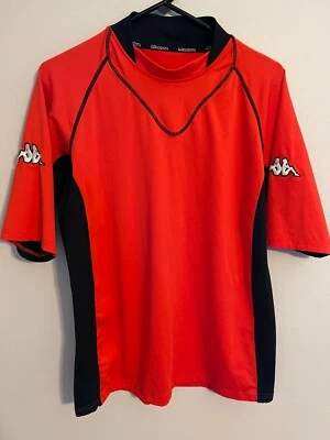 Camisa de sol de surf vintage Kappa roja/negra de poliéster elástica con protección contra erupciones - Para hombre L Foto 1 de 3