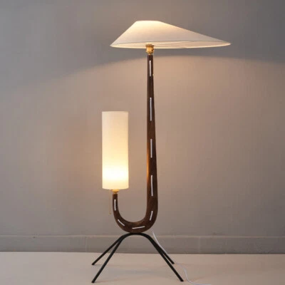 Modern Walnut Standing Floor Lamp Bedroom Light Vintage Wooden Fixture Home Sofa - Image 1 of 4