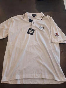 New NWT Woodlands Golf Classic Longue Vue Club Polo Shirt Mens Medium White - Picture 1 of 7