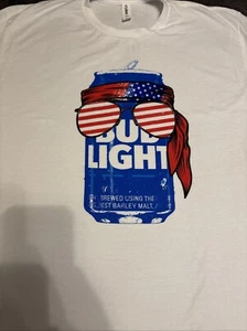Bud Light Red White And Blue America Americana Can T-shirt Size Large - Picture 1 of 2