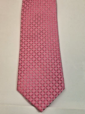 Gravata masculina Nautica rosa estampa geográfica nova com etiquetas $55 tye puro - Imagem 1 de 2