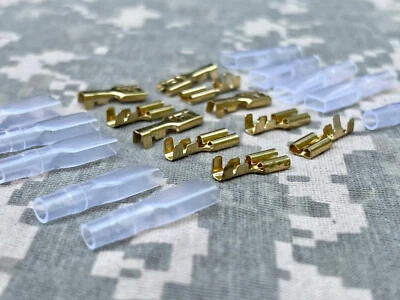 Female Spade Crimp Terminal 4.8mm Gold Tone brass Connector with Case - 20 pcs - Image 1 of 4