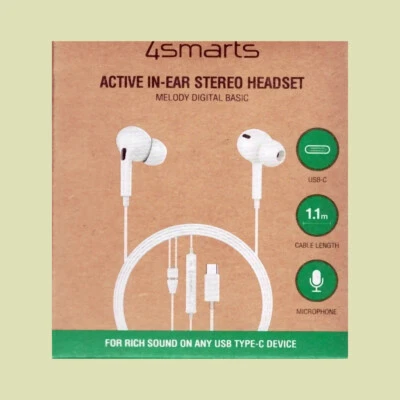 4smarts aktives In-Ear Headset Melody Digital Basic USB-C weiß kabelgebunden