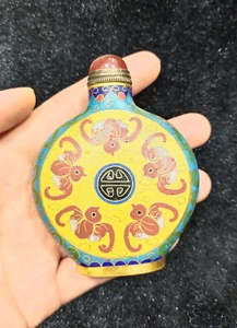 Collection Exquisite Handmade Cloisonne Filigree Enamel Snuff Bottle Art Crafts - Picture 1 of 6