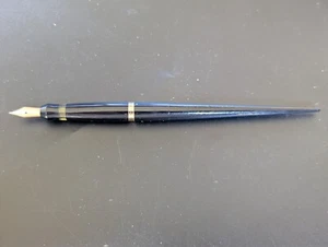 Penna set scrivania vintage Parker Challenger nera pennino 14k - Foto 1 di 3