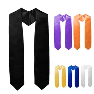 Graduation Sash Adult Plain Students Stole Multicolors Sash for Graduation Robe - Picture 1 of 18