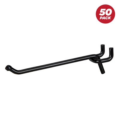 Presa Heavy Duty Black Steel Peg Board Shelving Hooks, 2 to 10-Inch, 50-Pack - Image 1 of 4