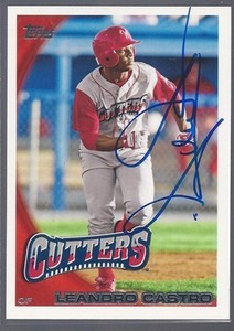 Philadelphia Phillies LEANDRO CASTRO Signed 2010 Topps Card