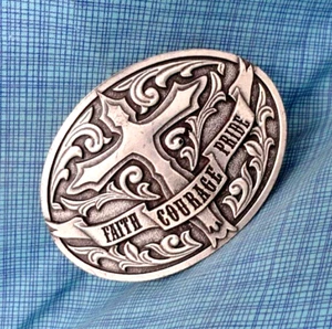 Cross Belt Buckle Religious Faith Courage Pride Western Gothic Vintage .SHY312 - Picture 1 of 7