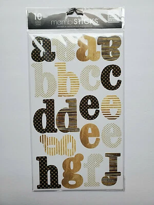 MambiSticks Gold Rush Large Lowercase Alphabet & Number Stickers New - Image 1 of 3