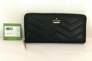 NWT Kate Spade Lindsey Reese Park Zip Around Wallet PWRU6635 - Black - Picture 1 of 4