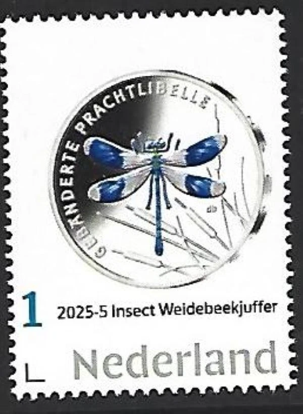 Netherlands 2025-5  insect on coin: Dragonfly   mnh G - Image 1 of 1
