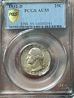 1932-D Washington Quarter PCGS AU55 Cert # 16040541 Gold Shield - Image 1 of 4