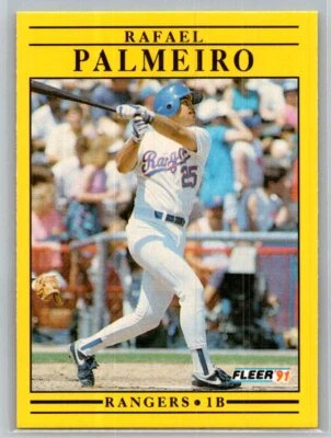 1991 Fleer Baseball #295b Rafael Palmeiro - VG - Texas Rangers - Image 1 of 2