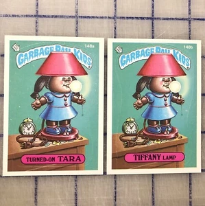 1986 Topps Garbage Pail Kids 148a TURNED-ON TARA and 148b TIFFANY LAMP - Picture 1 of 7