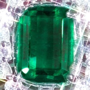 Emerald Ring JUDITH RIPKA 14K Gold ZAMBIAN Emerald Diamond Vintage Estate Ring