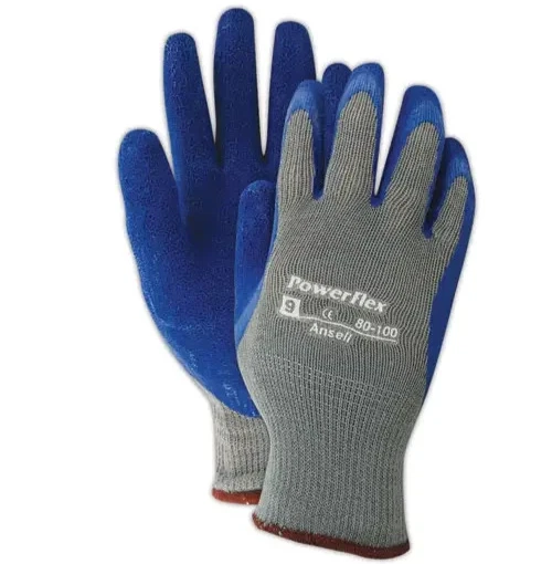 12- GUANTES DE TRABAJO PEQUEÑOS de goma AZUL recubiertos de palma jardinería paisajismo construcción Foto 1 de 4