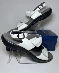 New w/ Box Women's SAS Nudu White Leather Sandals Size 9.5 Narrow N Nice Sandals - Picture 1 of 18