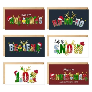 Surtido de 18 tarjetas de Navidad con sobres y pegatinas de sellado, tema de vacaciones... - Imagen 1 de 7