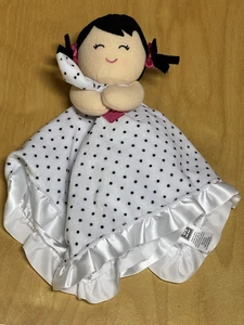 Bambola Carters Lovey coperta di sicurezza a pois peluche sonaglio bianco nero usata in ottime condizioni - Foto 1 di 6