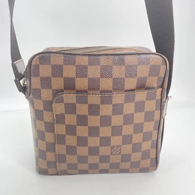 Borsa a tracolla unisex originale Louis Vuitton Damier Ebene Olaf PM N41442... - Immagine 1 di 4