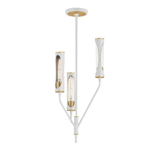 Regent 3-Light LED Pendant in Light French Gray with Natural Aged Brass - Picture 1 of 1