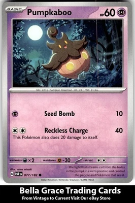 Pumpkaboo #077/182 SV04: Paradox Rift Pokemon Common - Image 1 of 2