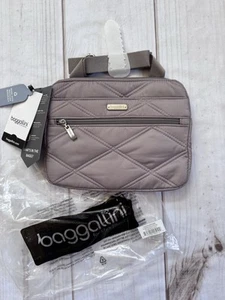 Borsa a tracolla Baggallini trapuntata doppia zip qualsiasi momento tortora regolabile nuova con etichetta - Foto 1 di 12