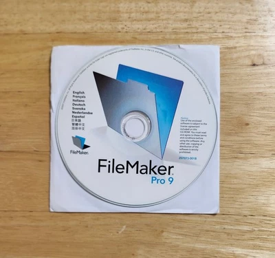 FileMaker Pro 9 CD, disco con numero di serie, per Windows e MAC - Immagine 1 di 2