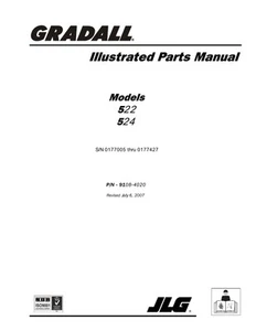 GRADALL JLG 522 524 Telehandler Parts Catalog Manual - Picture 1 of 10