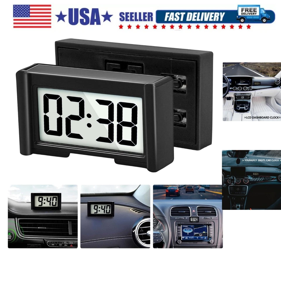 Self-Adhesive Digital Clock for Car with Stopwatch – Durable & Travel-Friendly - Image 1 of 4