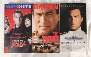 Vintage VHS Steven Seagal 3 Lot Hard to Kill, Under Siege, The Patriot - Picture 1 of 4