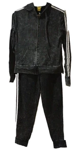 NWT Black Lightweight Track Suit Hooded Set 2 Pcs Womens Size Large by Daisy - Picture 1 of 5