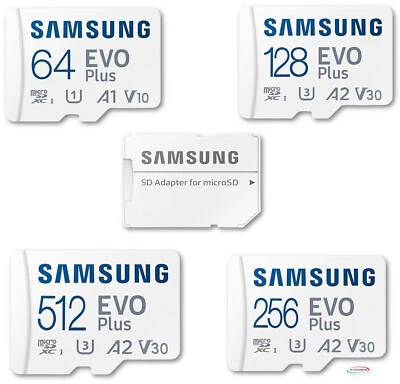 Original Samsung EVO Plus Speicherkarte Micro SD Karte 64GB 128GB 256GB 512GB - Bild 1 von 4